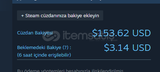 Steam bakiyesi satılır 150 dolar