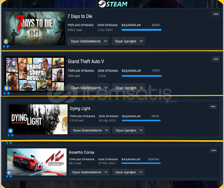 Steam Başarım Fulleme Steam Başarım Fulleme