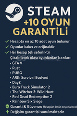  Steam Hesabı – +10 Oyun Garantili | Sürprizli