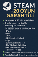  Steam Hesabı – +20 Oyun Garantili | Sürprizli