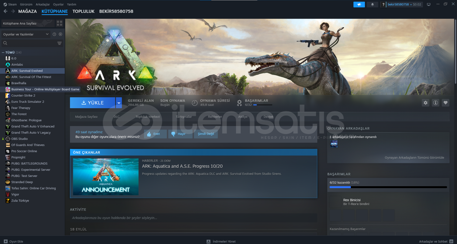 STEAM HESABI GTA5 ARK STRANDED ETS2 THE FOREST