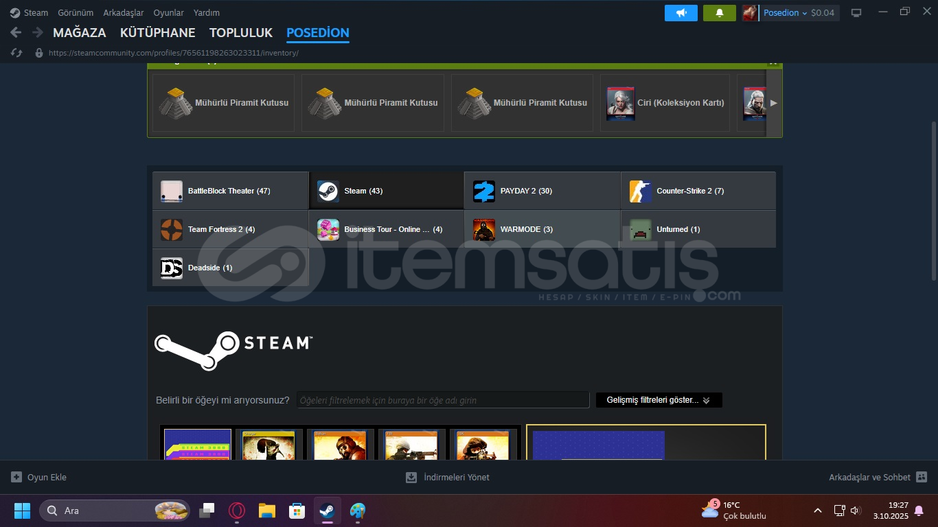 Steam Hesabım Maddi Durumdan Dolayı Satıyorum  Steam Hesabım Maddi Durumdan Dolayı Satıyorum