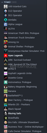 Steam Hesabım Satılıktır Çoğu oyun var.