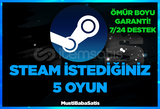 ⭐Steam İstediğiniz 5 Oyun+Garanti⭐