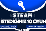 ✅Steam İstediğiniz 10 Oyun ✅Sınırsız Garanti✅