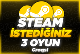 Steam İstediğiniz 3 Oyun + Garanti