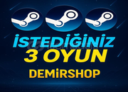 ✅ STEAM İSTEDİĞİNİZ 3 OYUN + GARANTİ ✅