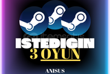 ⚡STEAM ISTEDIGINIZ 3 OYUN + GARANTI & DESTEK