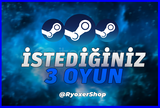 ⭐Steam İstediğiniz 3 Oyun Garanti+Sınırsız⭐