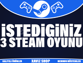 Steam İstediğiniz 3 Oyun [Sınırsız Garanti]