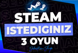 ⭐STEAM İSTEDİĞİNİZ 3 OYUN⭐+⭐SINIRSIZ GARANTİ⭐