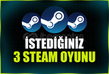 Steam İstediğiniz 3 Oyun [Sınırsız Garanti]