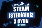 Steam İstediğiniz 3 Oyun [Sınırsız Garanti]