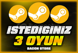 ⭐STEAM İSTEDİĞİNİZ 3 OYUN | SINIRSIZ + GARANTİ⭐