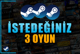 Steam İstediğiniz 3 Oyun [Sınırsız Garanti]