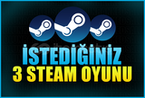 Steam İstediğiniz 3 Oyun [Sınırsız Garanti]