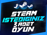 ⭐STEAM İSTEDİĞİNİZ 3 OYUN⭐+⭐SINIRSIZ GARANTİ⭐