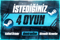 ✅ STEAM İSTEDİĞİNİZ 4 OYUN + GARANTİ ✅
