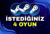 ⚡STEAM ISTEDIGINIZ 4 OYUN + GARANTI