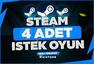 ⭐️ STEAM İSTEDİĞİNİZ 4 OYUN + GARANTİ ⭐️
