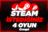 Steam İstediğiniz 4 Oyun + Garanti