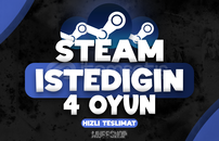 Steam İstediğiniz 4 Oyun [ GARANTİ + DESTEK ]