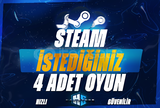 ⚡ Steam İstediğiniz 4 Oyun ⚡- Hızlı - Güvenilir