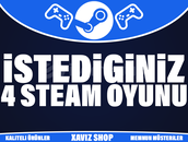 Steam İstediğiniz 4 Oyun [Garanti + Destek]