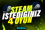 ⭐STEAM İSTEDİĞİNİZ 4 OYUN + SINIRSIZ GARANTİ⭐