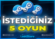 ⭐STEAM İSTEDİĞİNİZ 5 OYUN+GARANTİ✅⭐