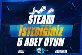 ⚡ Steam İstediğiniz 5 Oyun ⚡- Hızlı - Güvenilir