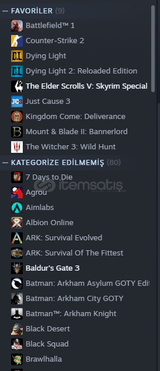 Steam kişisel hesap bansız cs prime'li 89 oyun