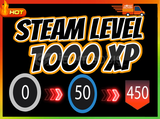 ⚡Steam Level Boost 10 Set 1000 XP⚡