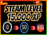 ⚡Steam Level Boost 150 Set 15000 XP⚡