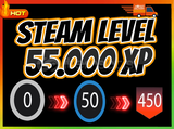 ⚡Steam Level Boost 550 Set 55000XP⚡