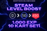 Steam LEVEL BOOST + VIP HIZMET 7/24 (1.000 EXP)