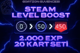 Steam LEVEL BOOST + VIP HIZMET 7/24 (2.000 EXP)