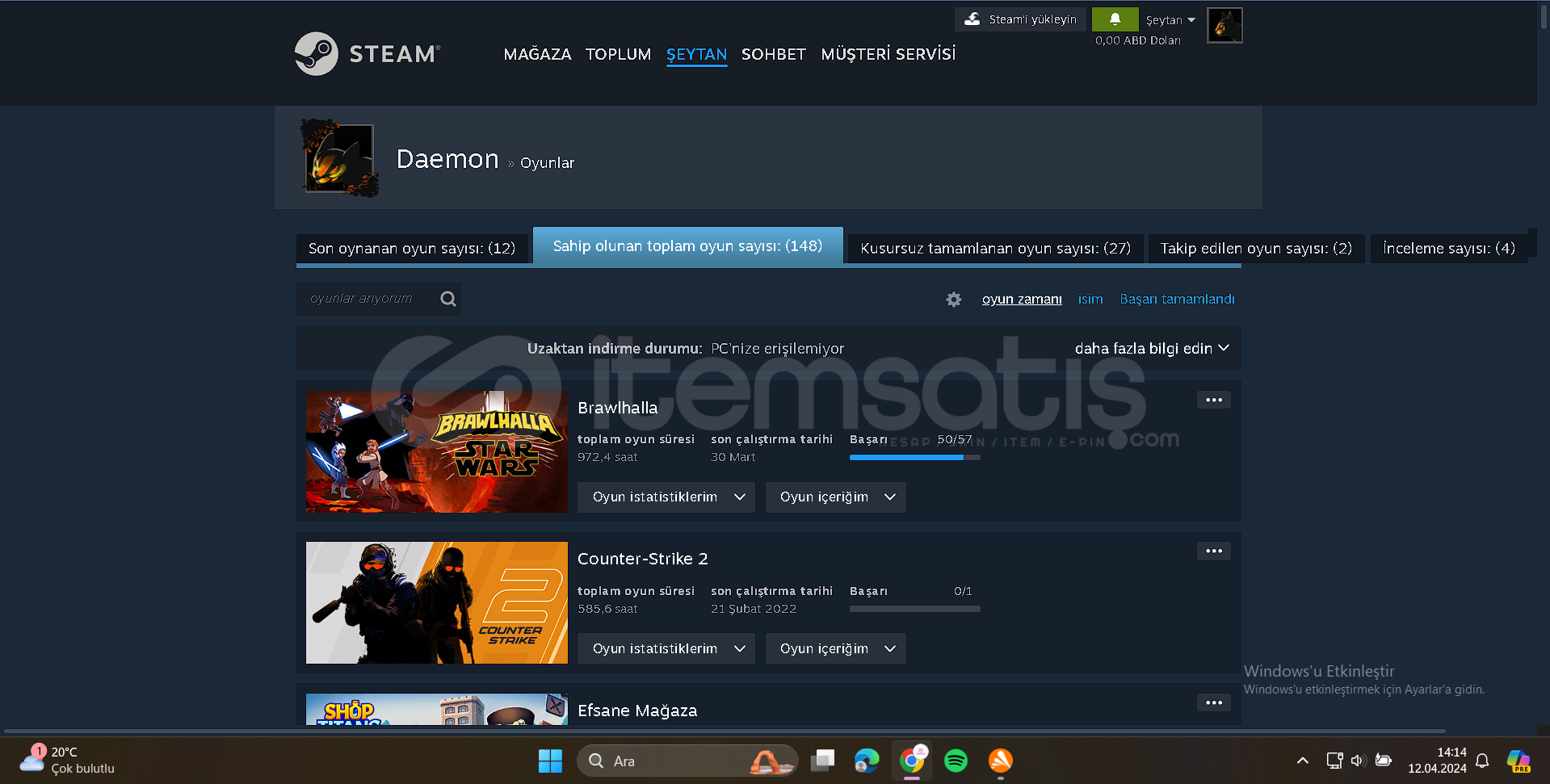 STEAM MİLYARLIK HESAP SATIŞTA STEAM MİLYARLIK HESAP SATIŞTA