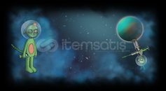 ✨STEAM PROFİL ARKA PLAN Zombies in Space✨