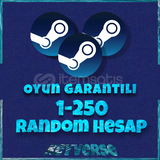 Steam random hesap 1-250'ye kadar oyun 