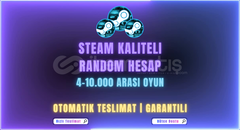 ⭐ Steam Random Hesap [4-10000 Oyun] ⭐
