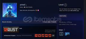 steam rust +8100 saat +60 skin bütün bilgiler