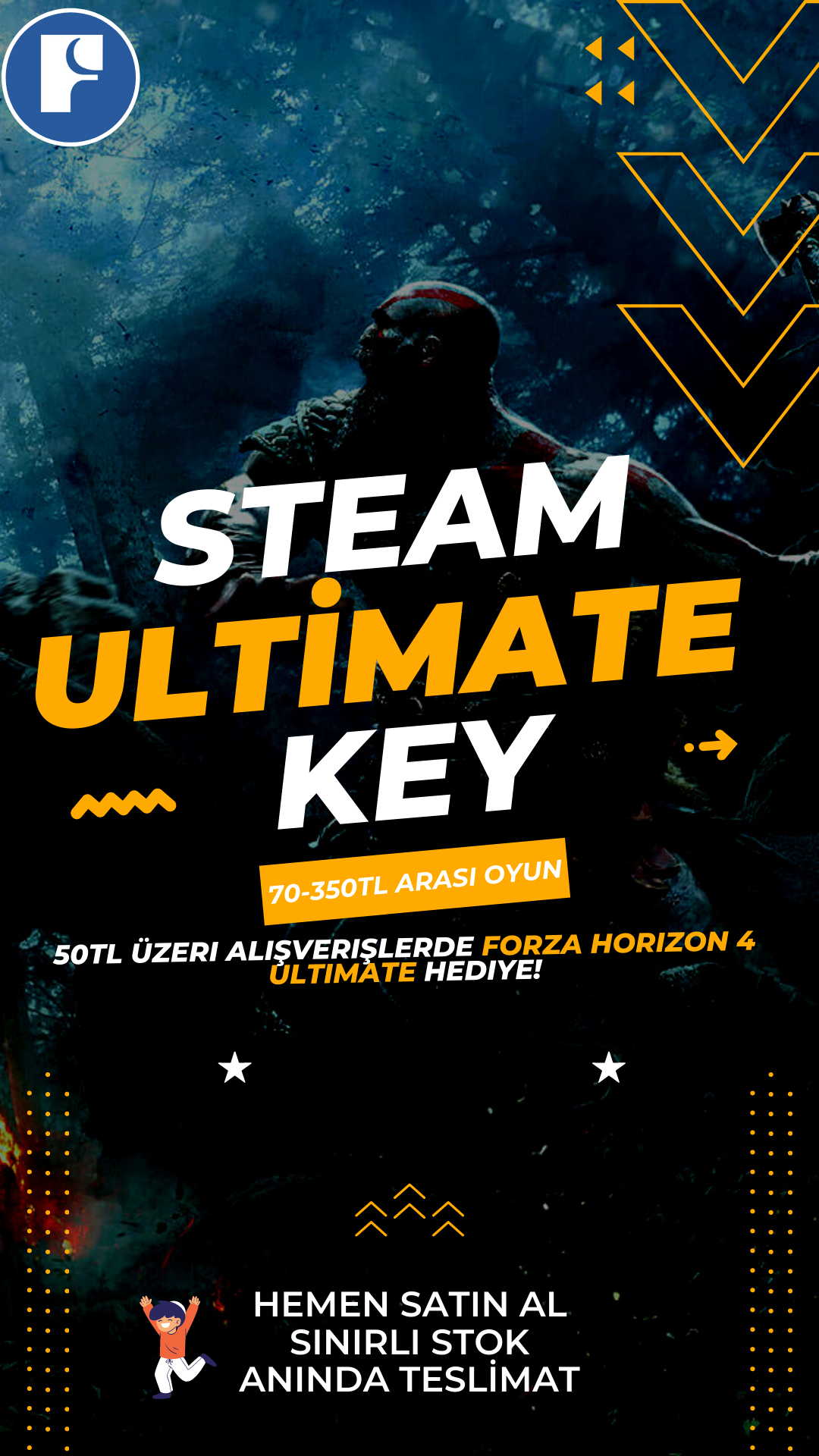 Steam Ultimate Steam Key & 70-350TL OYUN