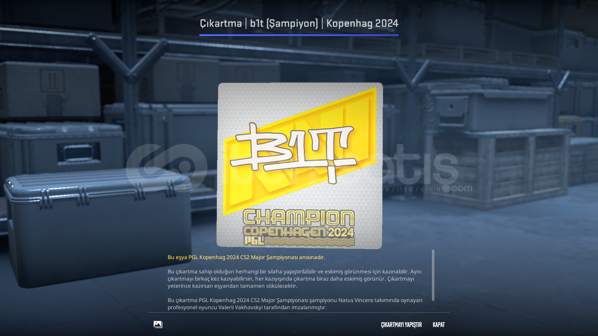 Sticker | b1t (Champion) | Copenhagen 2024 Sticker | b1t (Champion) | Copenhagen 2024