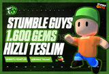 Stumble Guys 1600 Gem+75 Token Sadece 100 TL!