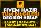 ⭐️[Tam Erişim] FiveM Hazır Sorunsuz Fresh Hesap