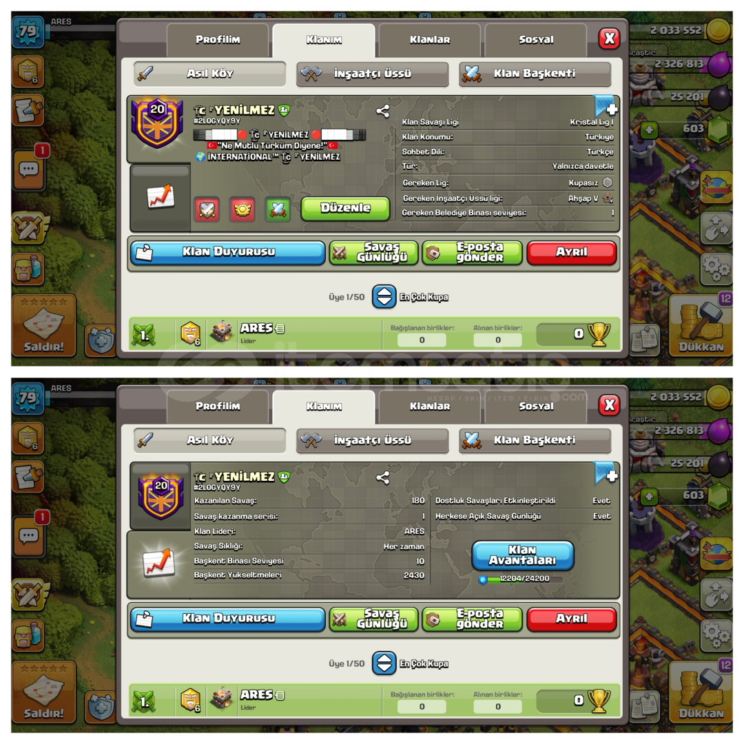 Tc Yenilmez 21 level mükemmel klan Tc Yenilmez 21 level mükemmel klan