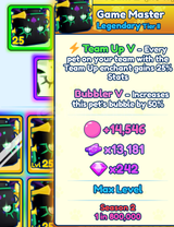 [TEAM UP V] 2x Shiny Game Master Max Level BGSI