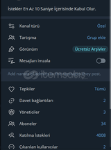 TEKLİF İLANI! Telegram 4000 İstekli 0 Bot KANAL