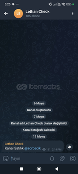 Telegram 185 Üyeli Kanal Satılık